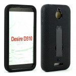 Wholesale HTC Desire 510 Armor Hybrid Case with Stand (Black)